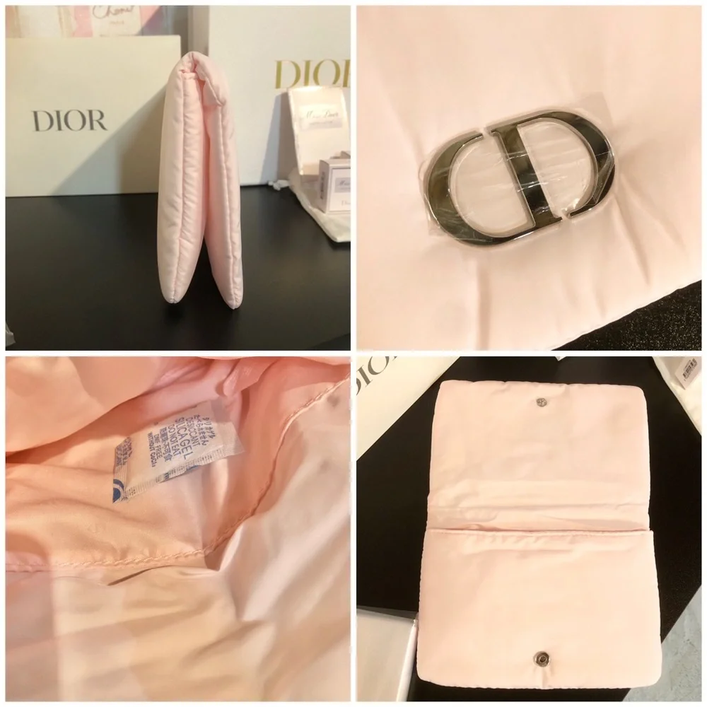 Rare Dior Beauty Limited Edition Set 3 Pouches + Toile de Jouy Folding Fan NEW